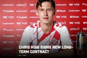 桑德兰官方：英格兰18岁中场克里斯-里格续约至2030年